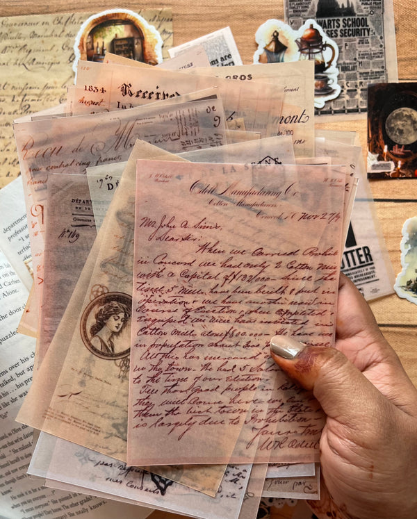 Vellum paper pack - Script Letters