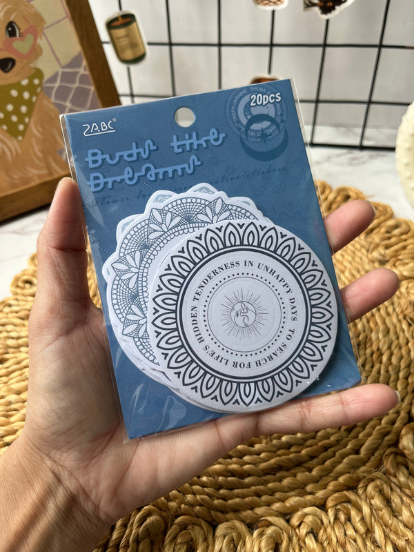 Floral lace memosheet sticker cutouts 
 - variant 01