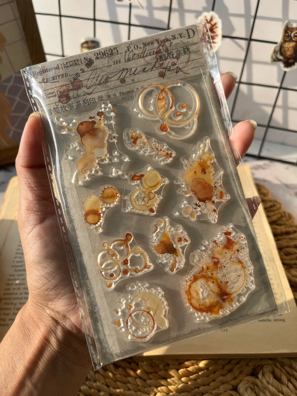 Coffee Stain impressions clear stamps