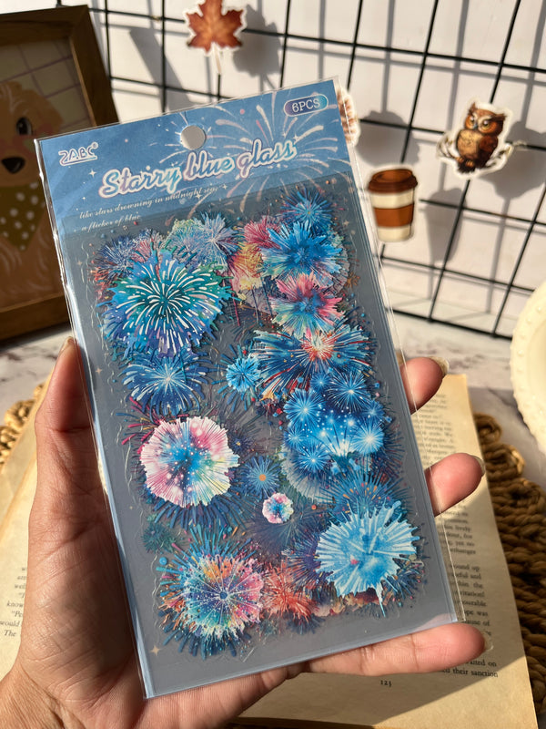 Celebration starry night stickers - variant 02