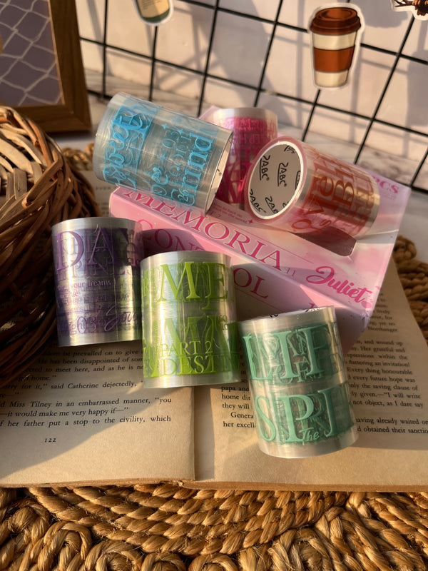 Letters of poetry PET tape set of 6 - variant 02