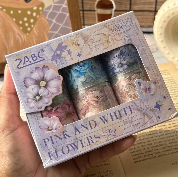 Journal floral PET tape - Set of 6