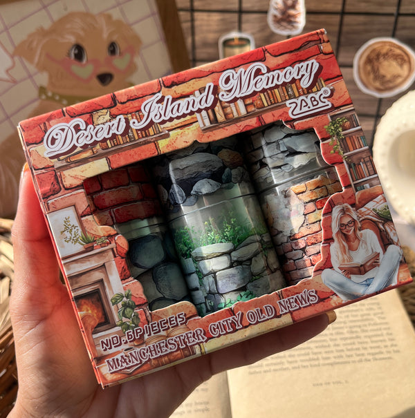 Urban texture brick journal PET tape - set of 6 - variant 02