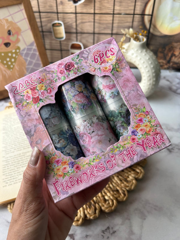 Floral garden PET tape - Set of 6