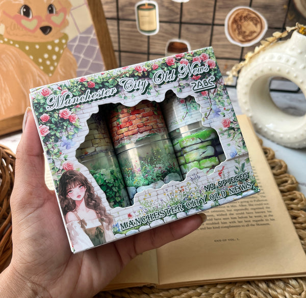 Urban texture brick journal PET tape - set of 6 - variant 01