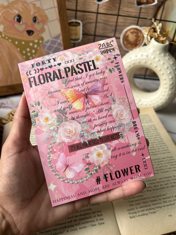 Journal collage floral sticker book - variant 05