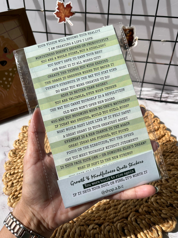 Growth & Mindfulness Quote Stickers - Set of 4