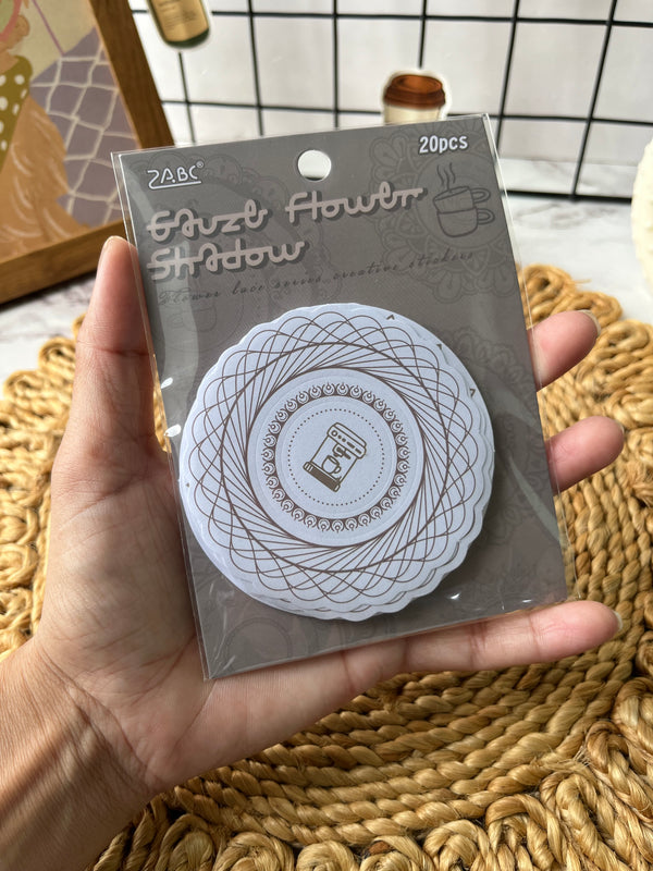 Floral lace memosheet sticker cutouts 
- variant 05