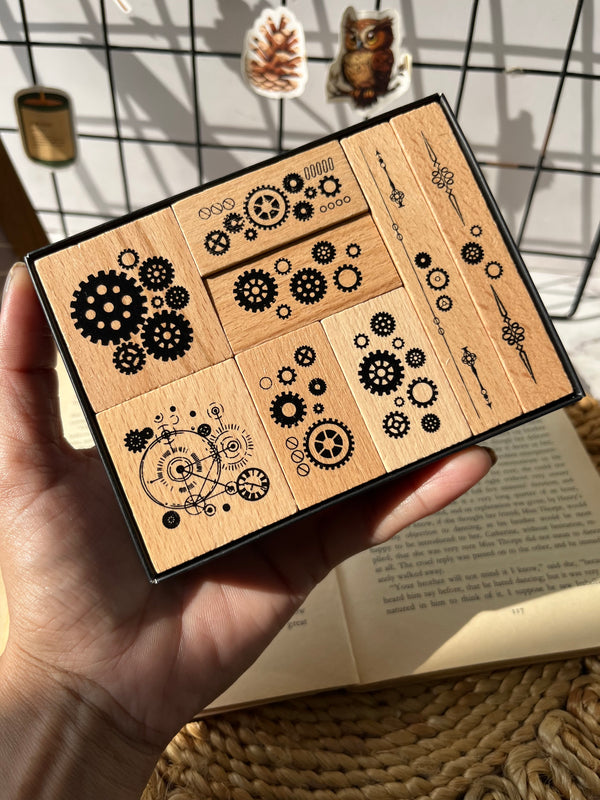 Mechanical Heart stamp set of 8
pcs