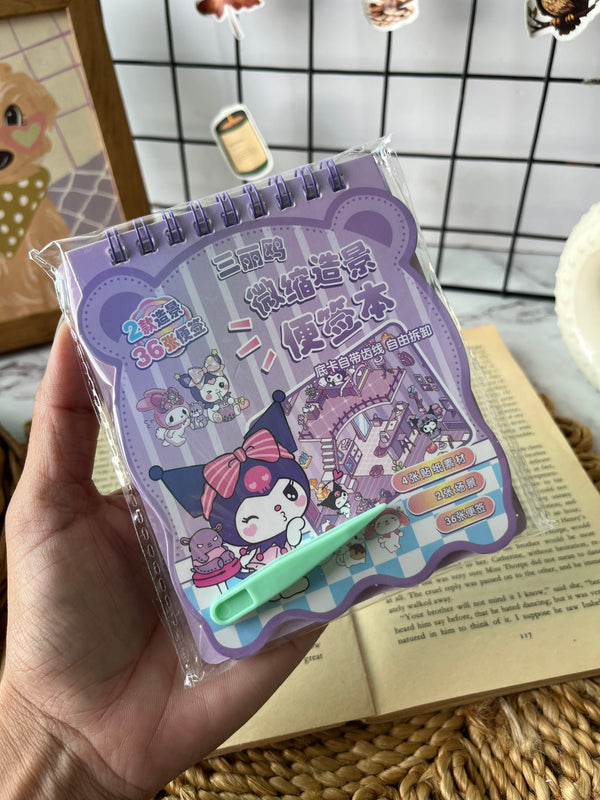 Sanrio Theme Sticker Notepad with tweezer - variant 03