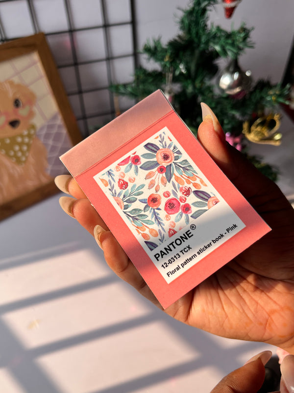 Floral pattern sticker book - Pink