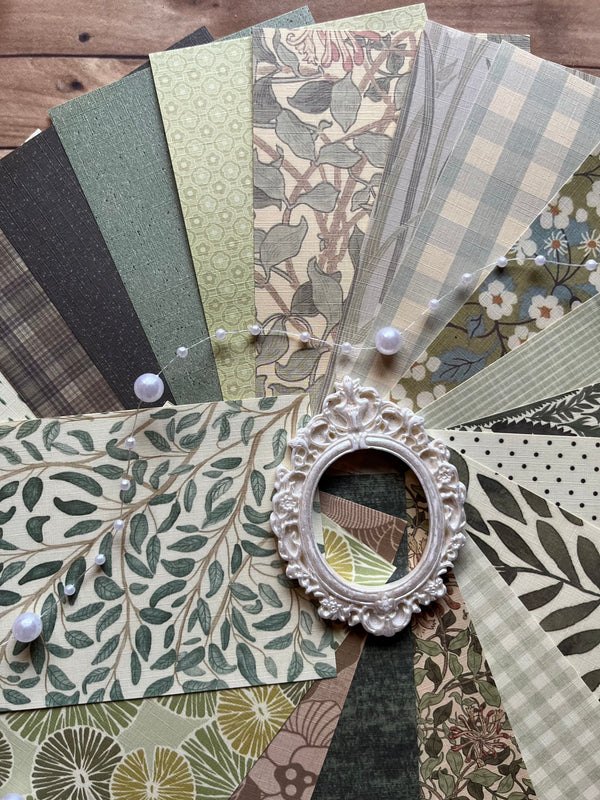 Retro pattern paper pack - variant Green