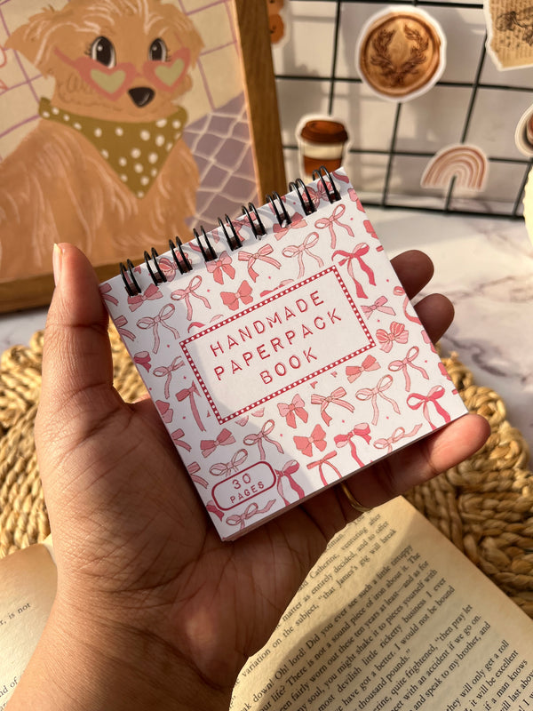Handmade paperpack book - variant Pink