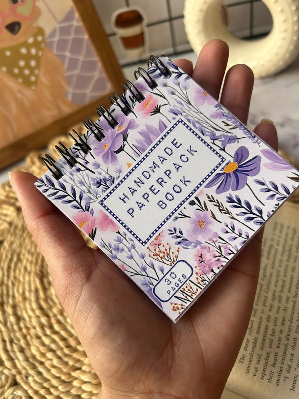 Handmade paperpack book - variant Lavender