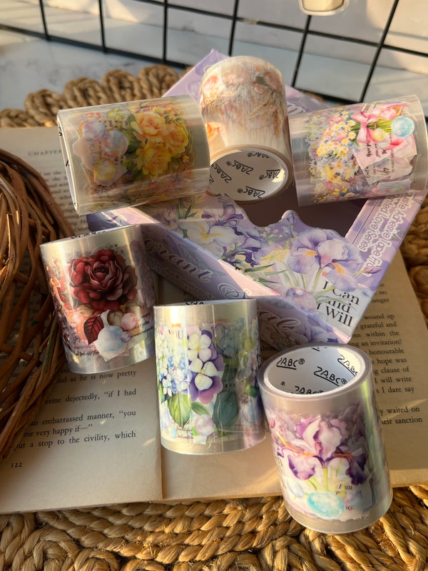 Floral garden PET tape set of 6 - variant 03