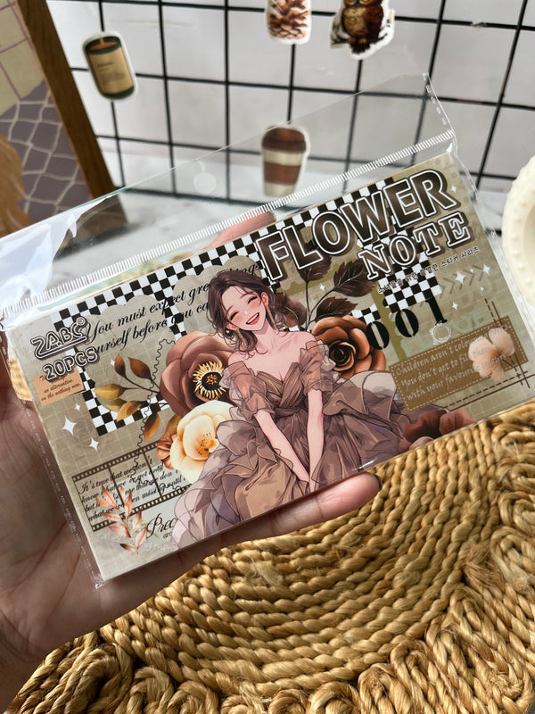Retro Flower Note PET sticker book - variant 02