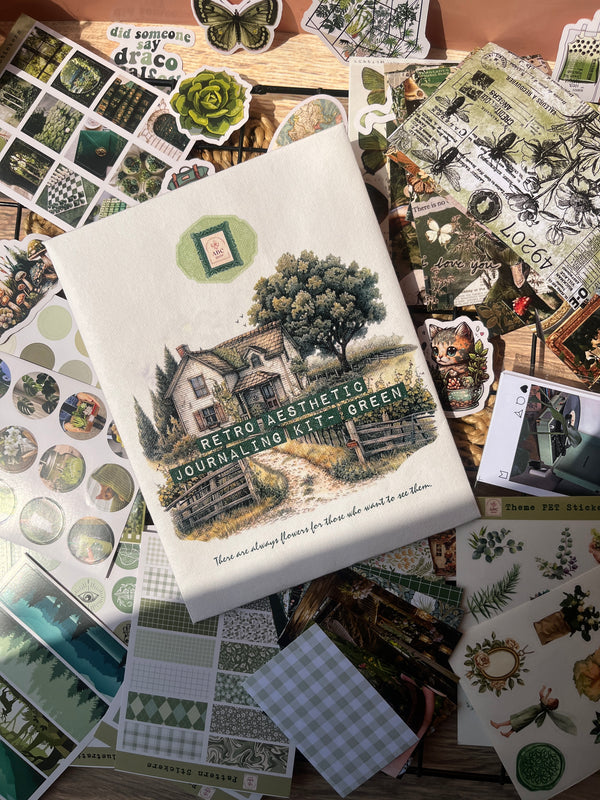 Retro Aesthetic Journaling Kit - Green