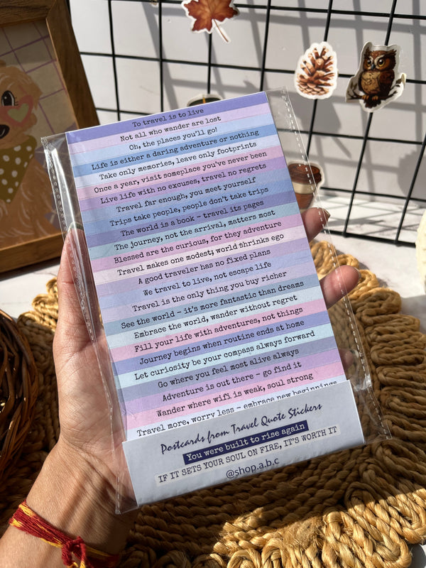 Postcards from Travel Quote stickers