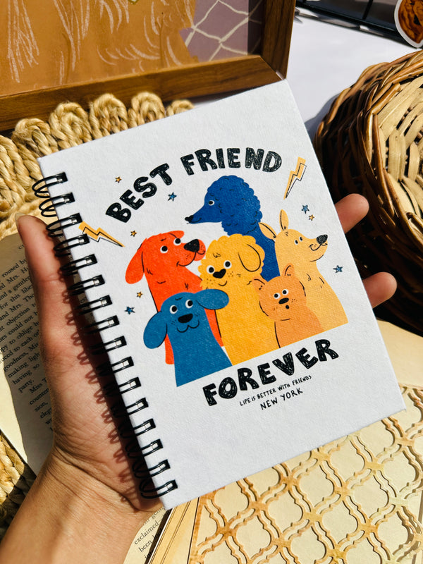 Aesthetic handmade paper journal - Best friend Forever