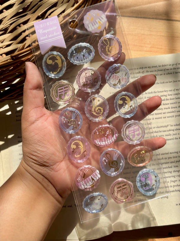 Floral wax seal stickers - variant 05
