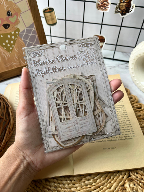 Retro journal window frame cutouts - variant 03
