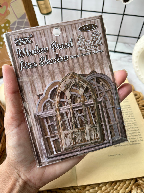 Retro journal window frame cutouts - variant 04