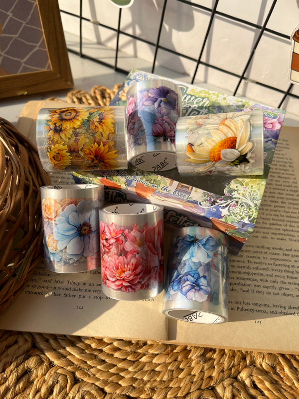 Floral garden PET tape set of 6 - variant 02