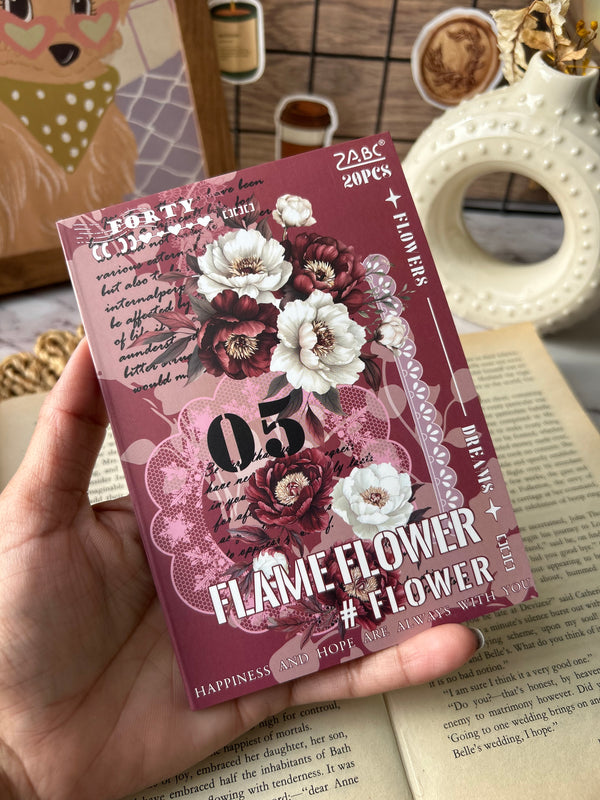 Journal collage floral sticker book - variant 06