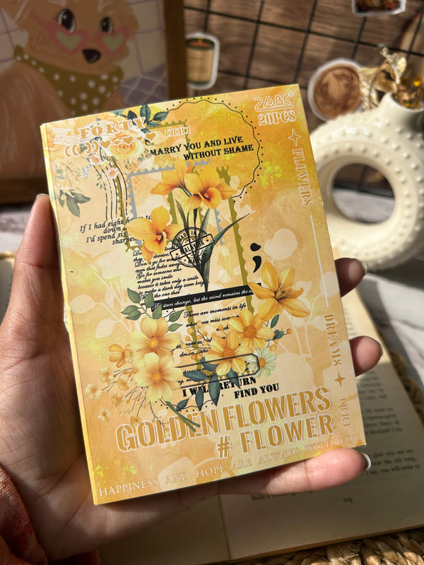 Journal collage floral sticker book - variant 01