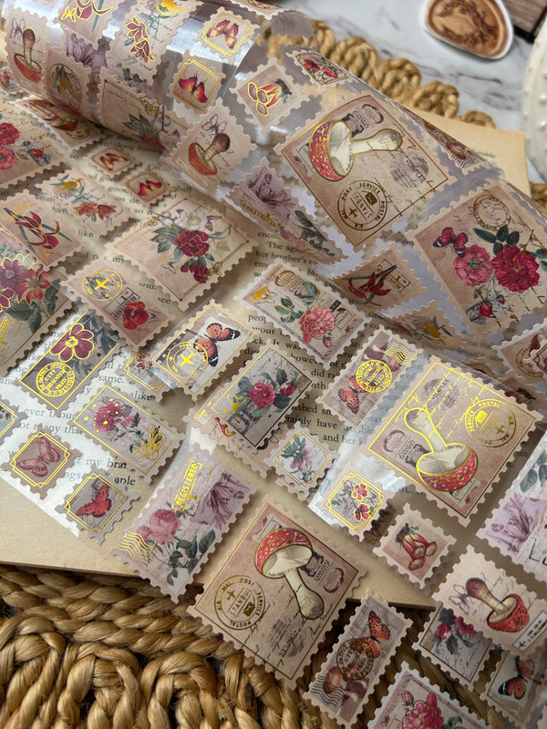 Journal floral stamp washi tape - variant 01