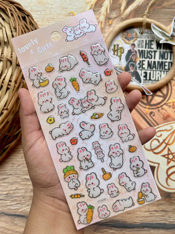 Cute animal aesthetic clear stickers - variant 06