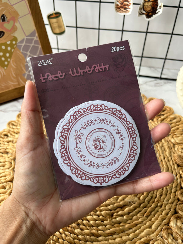 Floral lace memosheet sticker cutouts 
- variant 06