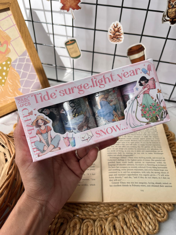 Poetry of Days Girl PET tape set of 4 - variant 02