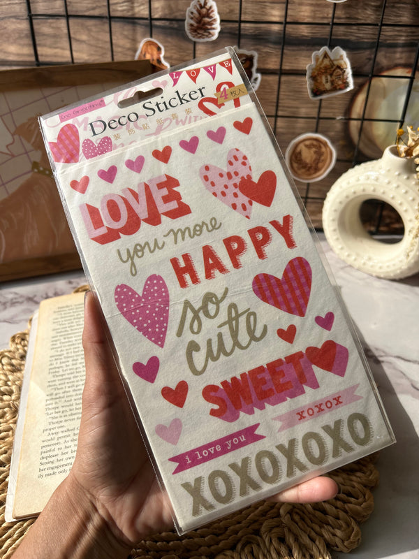 Deco washi peel off stickers - love
