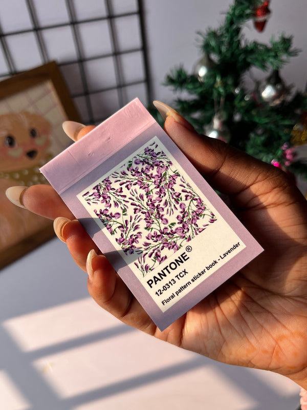 Floral pattern sticker book - Lavender