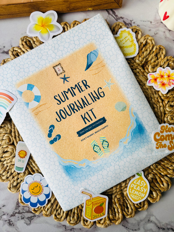Summer journaling kit with beach, travel, and vacation stickers – Shop ABC journaling set