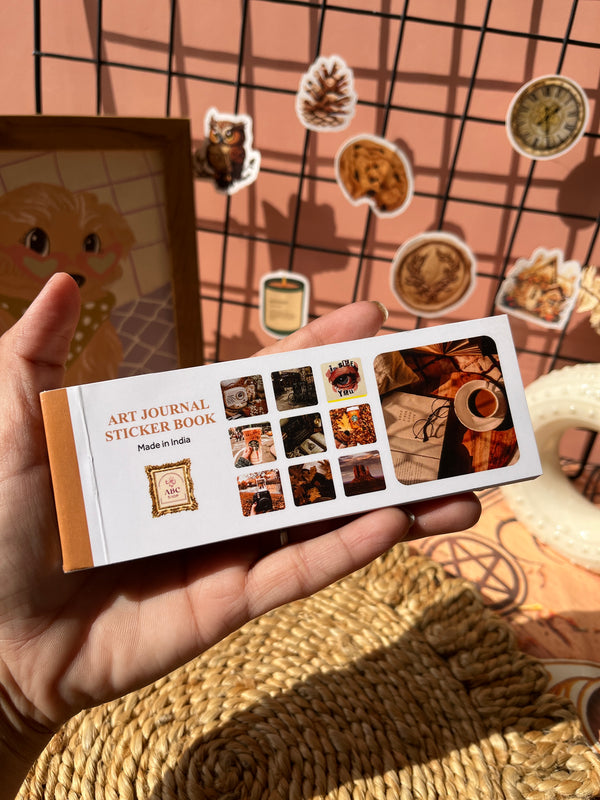 Vintage brown aesthetic stickers for journal lovers - Shop ABC