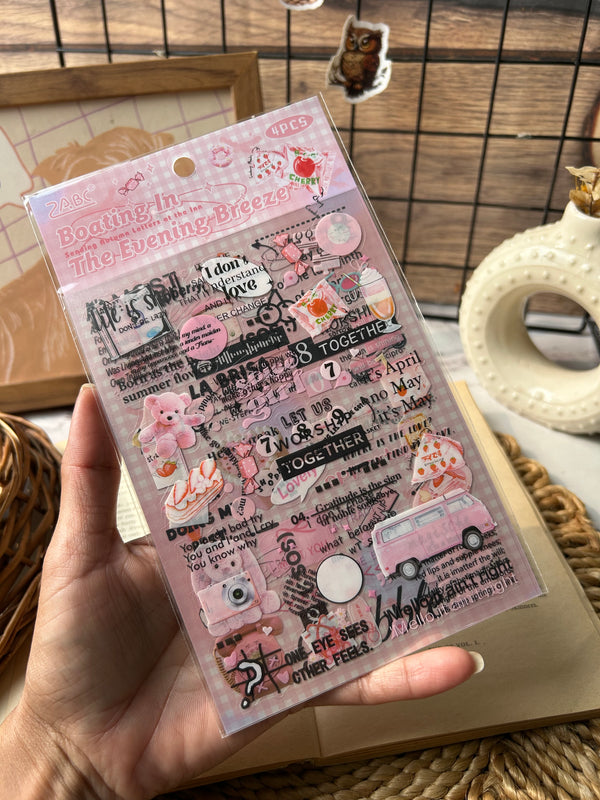 Retro journal PET stickers - variant 05