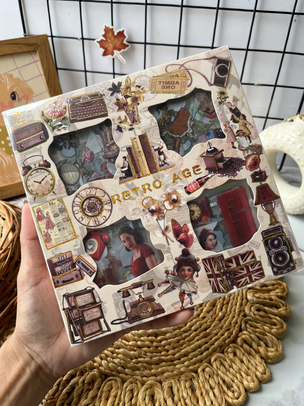 Retro deco sticker box - variant 01