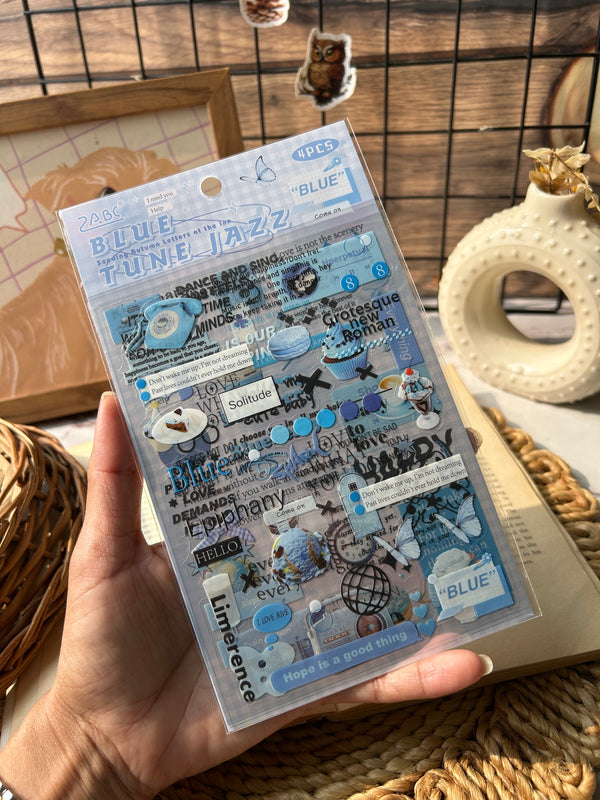 Retro journal PET stickers - variant 02