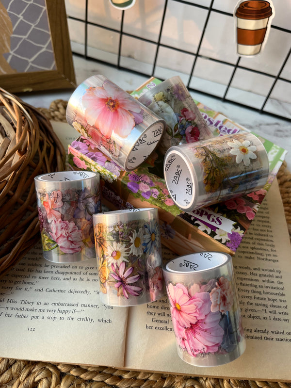 Floral garden PET tape set of 6 - variant 04