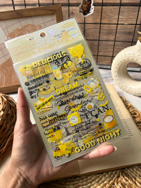 Retro journal PET stickers - variant 06