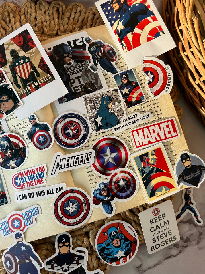 Captain America sticker pack with Marvel shield designs – Shop ABC