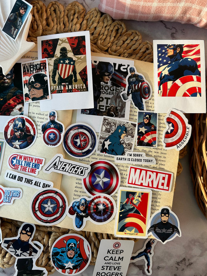Captain America sticker pack with Marvel shield designs – Shop ABC