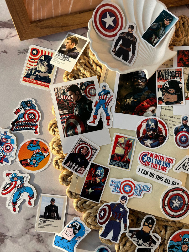 Captain America sticker pack with Marvel shield designs – Shop ABC