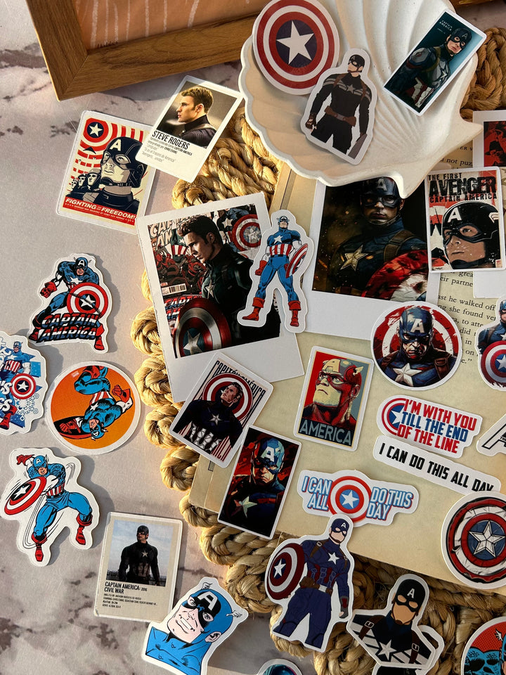 Captain America sticker pack with Marvel shield designs – Shop ABC