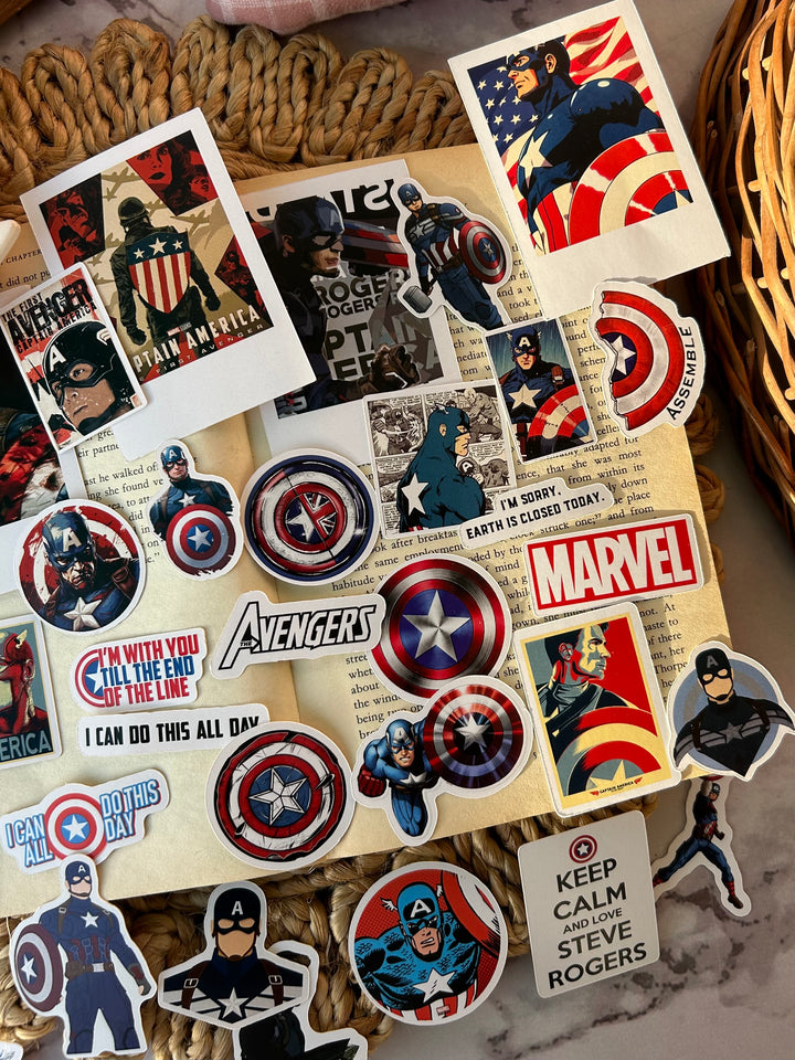 Captain America sticker pack with Marvel shield designs – Shop ABC