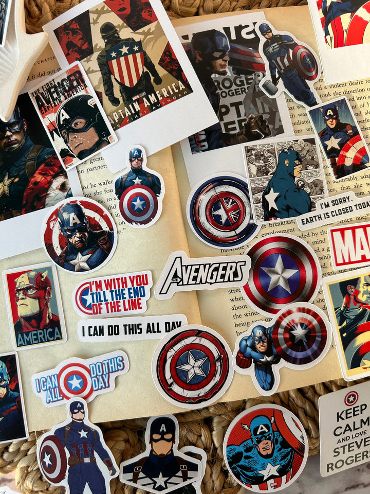 Captain America sticker pack with Marvel shield designs – Shop ABC
