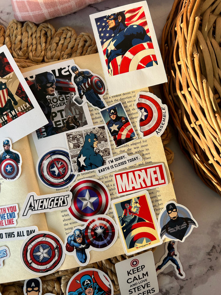 Captain America sticker pack with Marvel shield designs – Shop ABC
