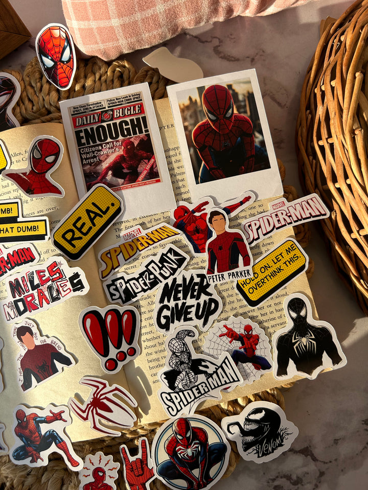 Spiderman sticker pack with cartoon and Marvel designs – Shop ABC